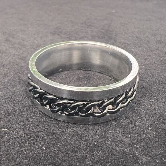 Men's Stainless-Steel Spinner Ring - Size 11 - Picture 4 of 4